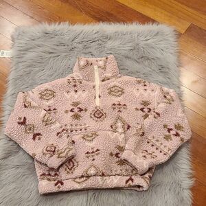 Love tree womens pink tribal‎ print fleece sherpa size small